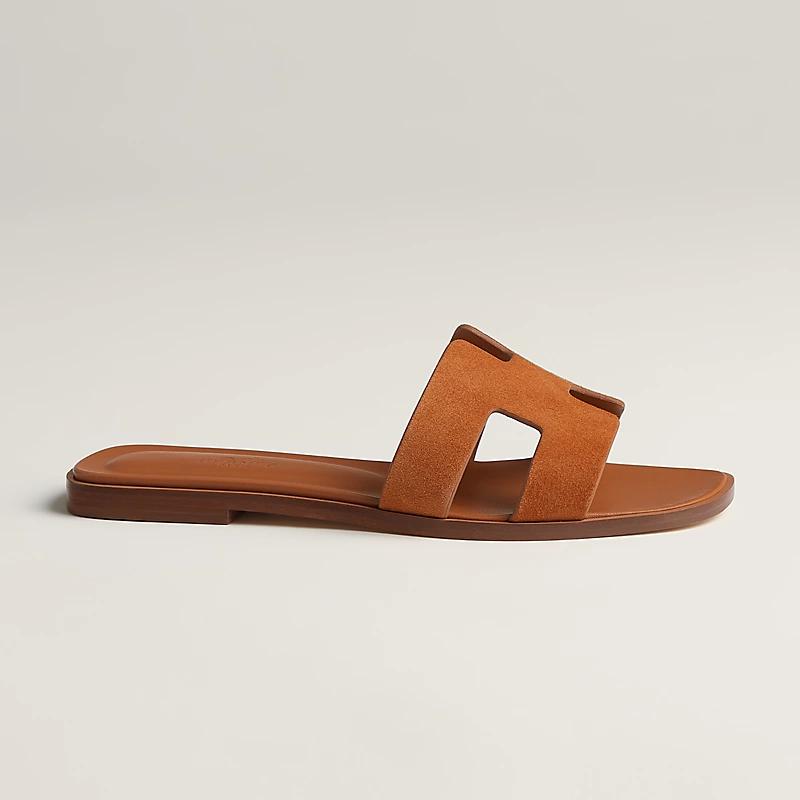 Giày Hermes Oran Sandal Nữ Nâu Đất